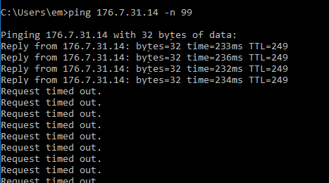 Пинг на - 176.7.31.14 Request timed out.png